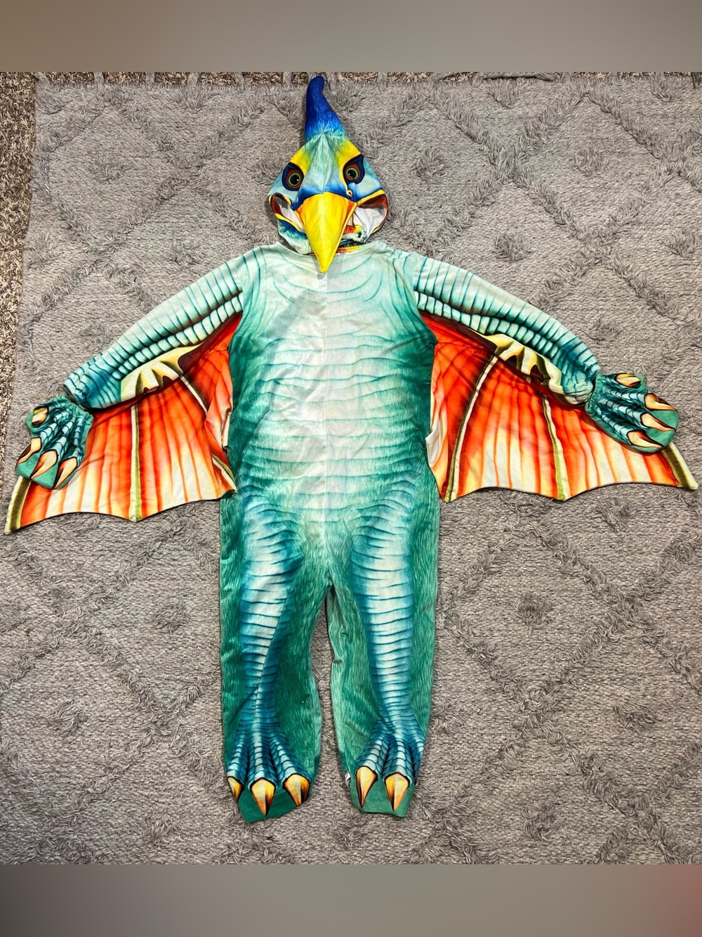 Underwraps Kids Pterodactyl Dinosaur Costume XL (4–6Y) Jumpsuit Halloween
